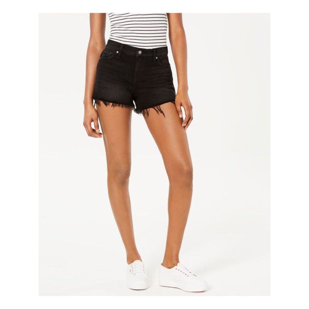 HUDSON Womens Shorts Black Distressed Juniors 28